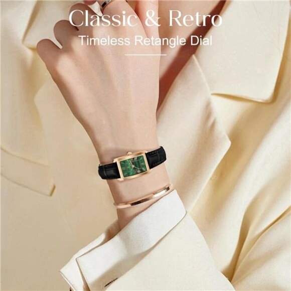 Leather Strap Watch Elegant Classic Vintage Retro Square Ladies Quartz Watches main image 4